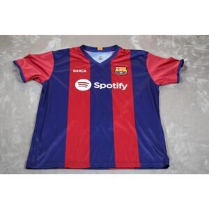 FC Barcelona Shirt Mens XL Blue Red La Liga Soccer Gavi 6 Spotify UNHCR Jersey